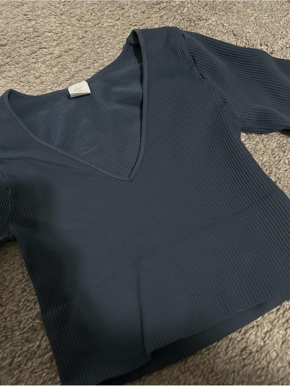 FOUR Ribbed V-Neck long Sleeve Tops